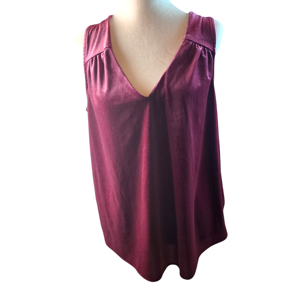 NWOT Old Navy Maroon Velvet Tank-Top / Keyhole Back Women's Size Large